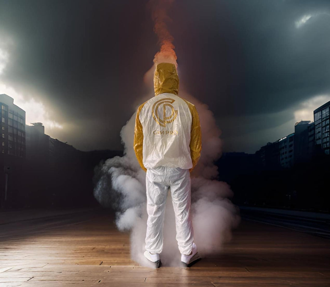 HYBRID PERFORMANCE SWEAT SUIT - WHITE/GOLD