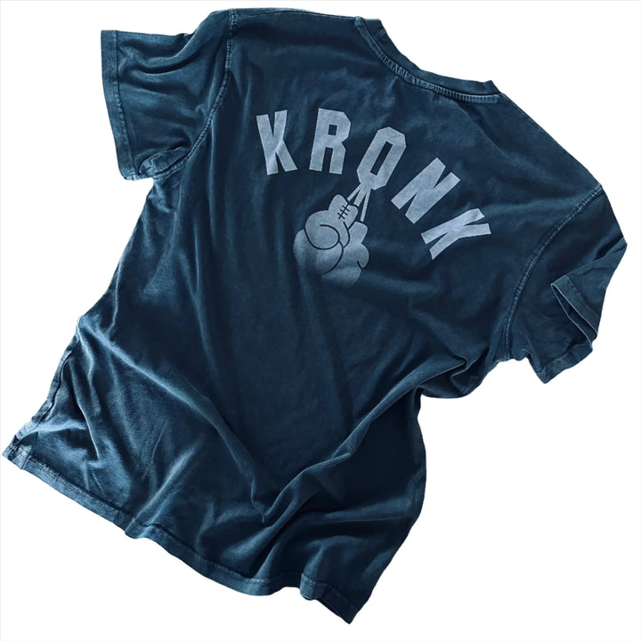 KRONK FADED G LOOSE FIT VINTAGE WASH CHARCOAL T SHIRT