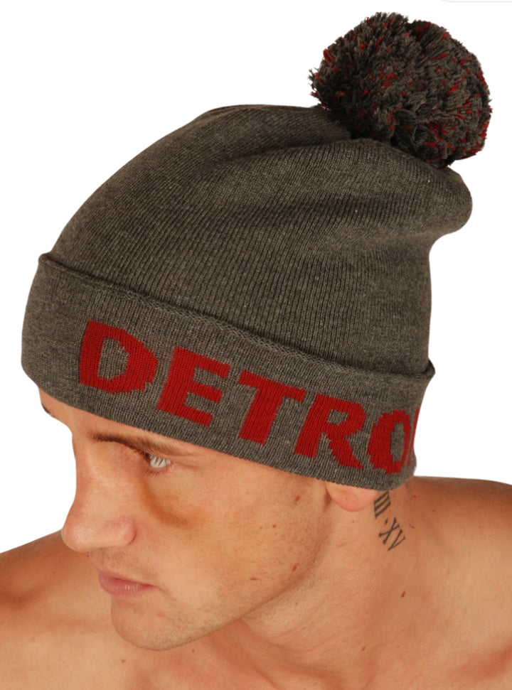 KRONK WOOLY HAT CHARCOAL/RED