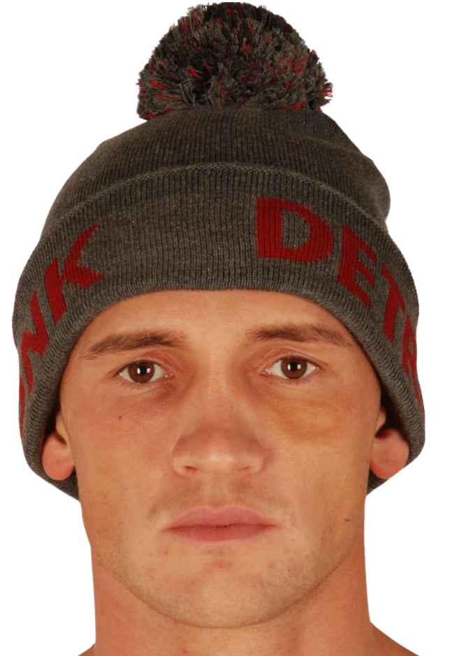 KRONK WOOLY HAT CHARCOAL/RED