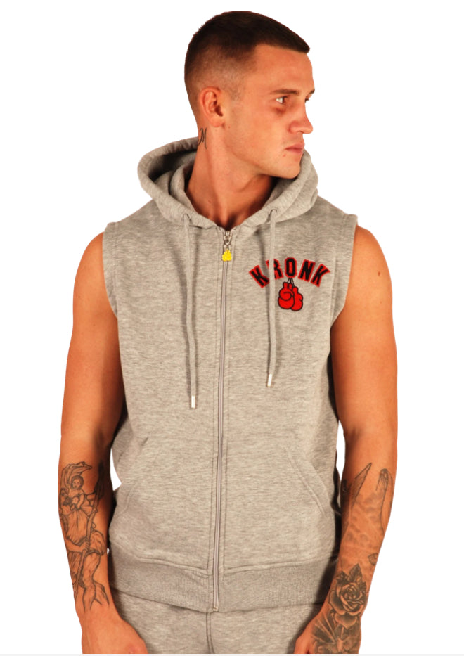 KRONK GLOVES ZIP SLEEVLESS HOODIE