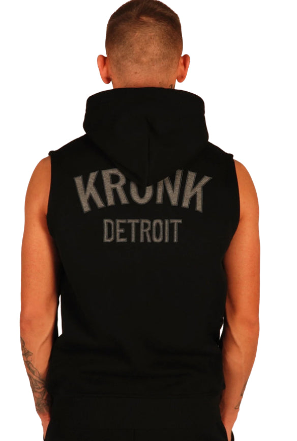 KRONK DETROIT ZIP SLEEVLESS HOODIE