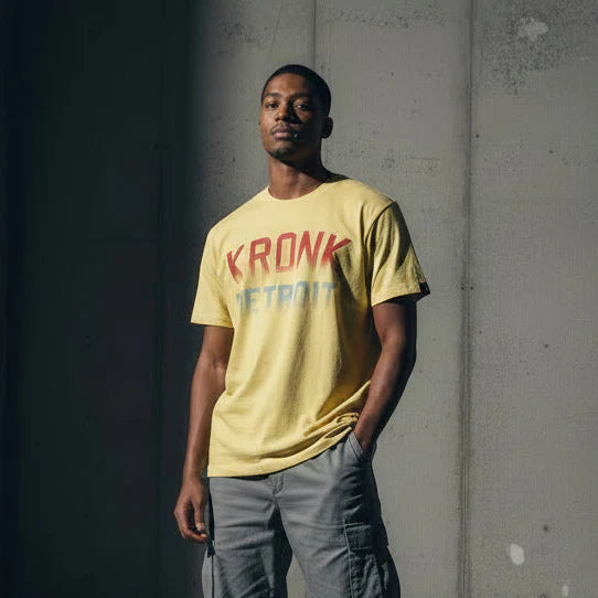 KRONK FADED DETROIT LOOSE FIT ICONIC T SHIRT