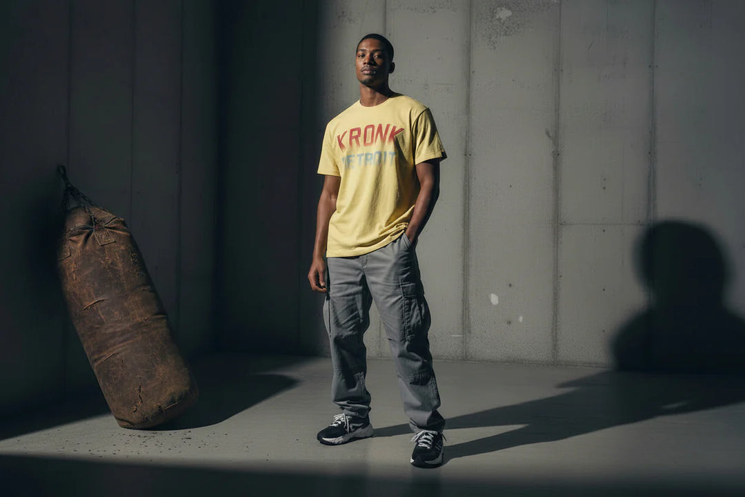 KRONK FADED DETROIT LOOSE FIT ICONIC T SHIRT