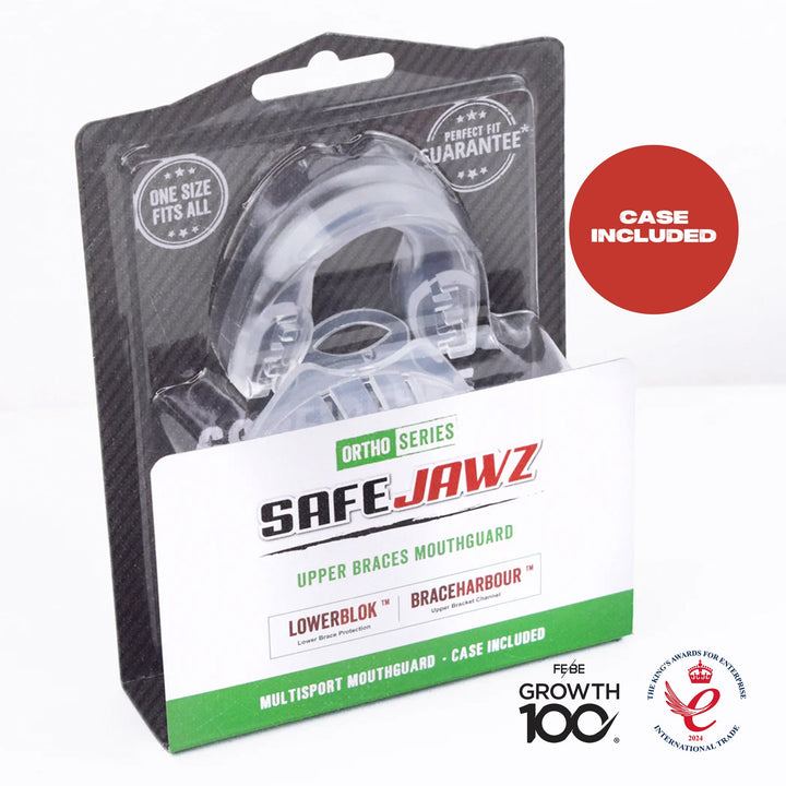 SAFEJAWZ 'CLEAR' MOUTHGUARD FOR BRACES