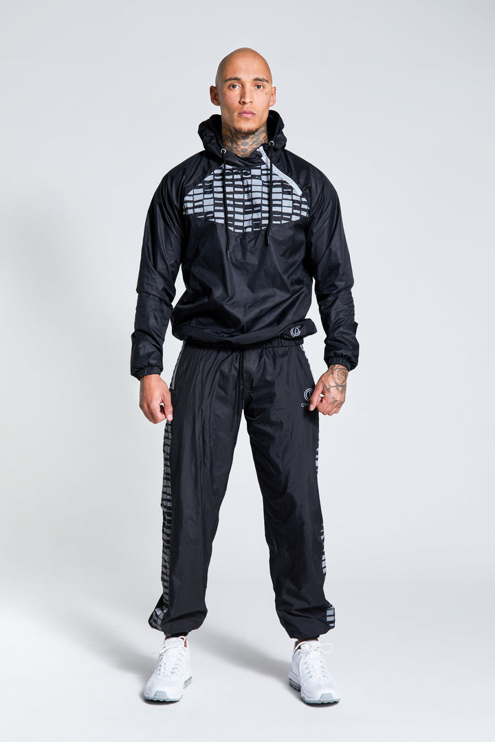 HYBRID PERFORMANCE SWEAT SUIT -BLACK/REFLECTIVE