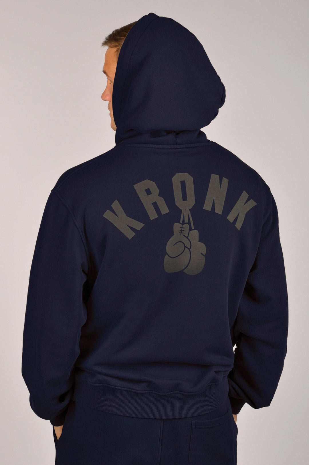 KRONK FADED GLOVES VINTAGE WASHED HOODIE NAVY