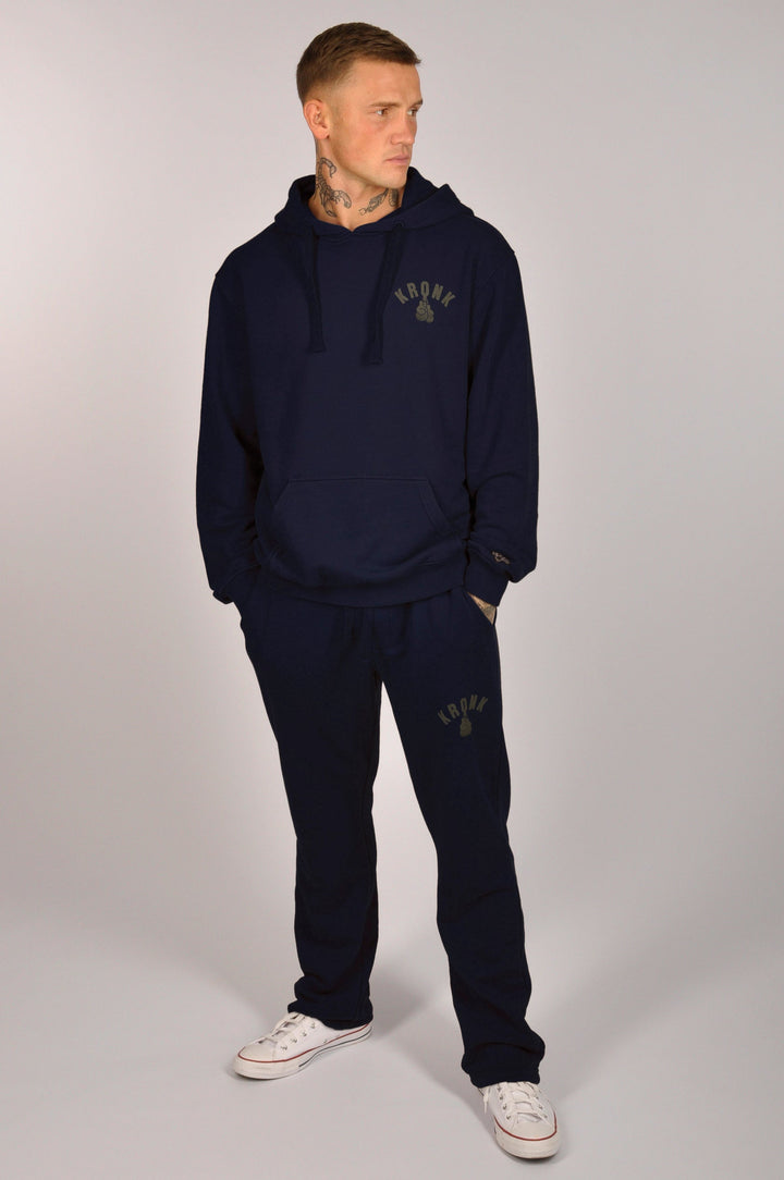 KRONK FADED GLOVES VINTAGE WASHED HOODIE NAVY