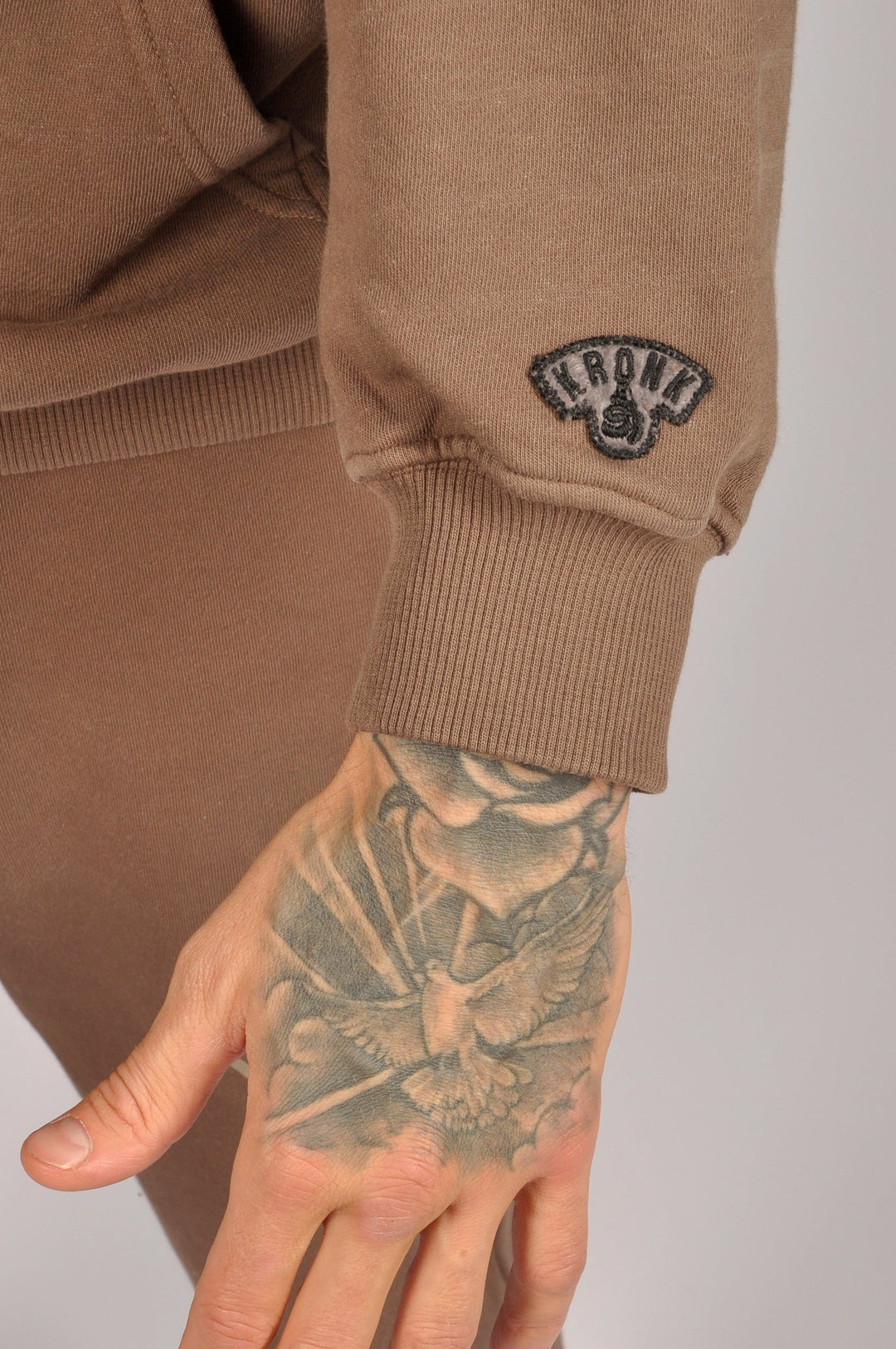KRONK FADED GLOVES VINTAGE WASHED HOODIE BROWN