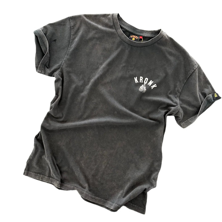 KRONK FADED G LOOSE FIT VINTAGE WASH CHARCOAL T SHIRT