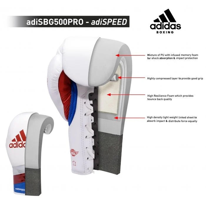 ADIDAS ADISPEED LACE BOXING GLOVES - LIMITED EDITION WAS £149.99 SUMMER SALE £124.99